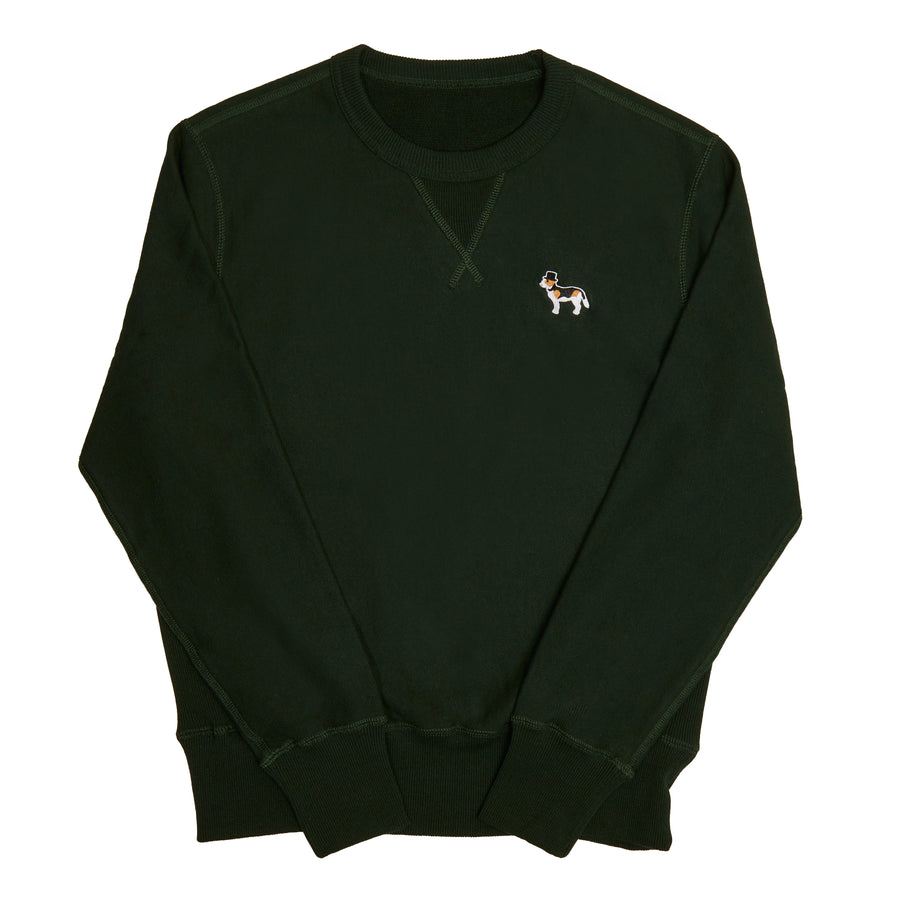 Green fleece crewneck sweatshirt