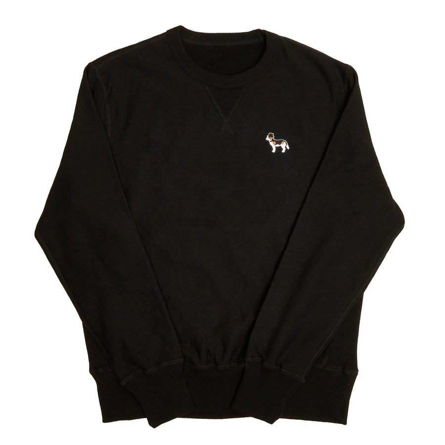 Black fleece crewneck sweatshirt