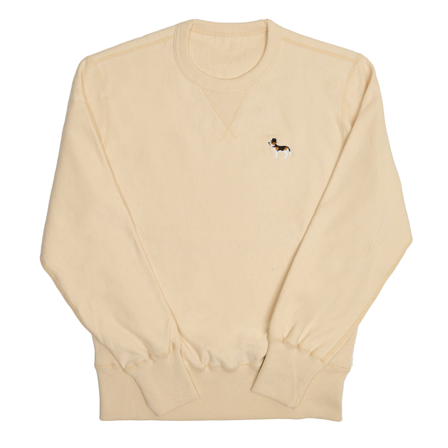 Cream fleece crew neck sweatshirt